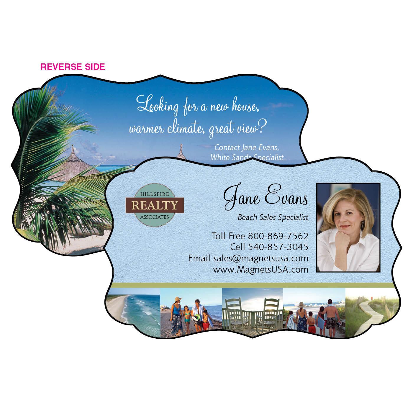 DoubleSided Card Stock Business Cards Beach Collage FancyShaped