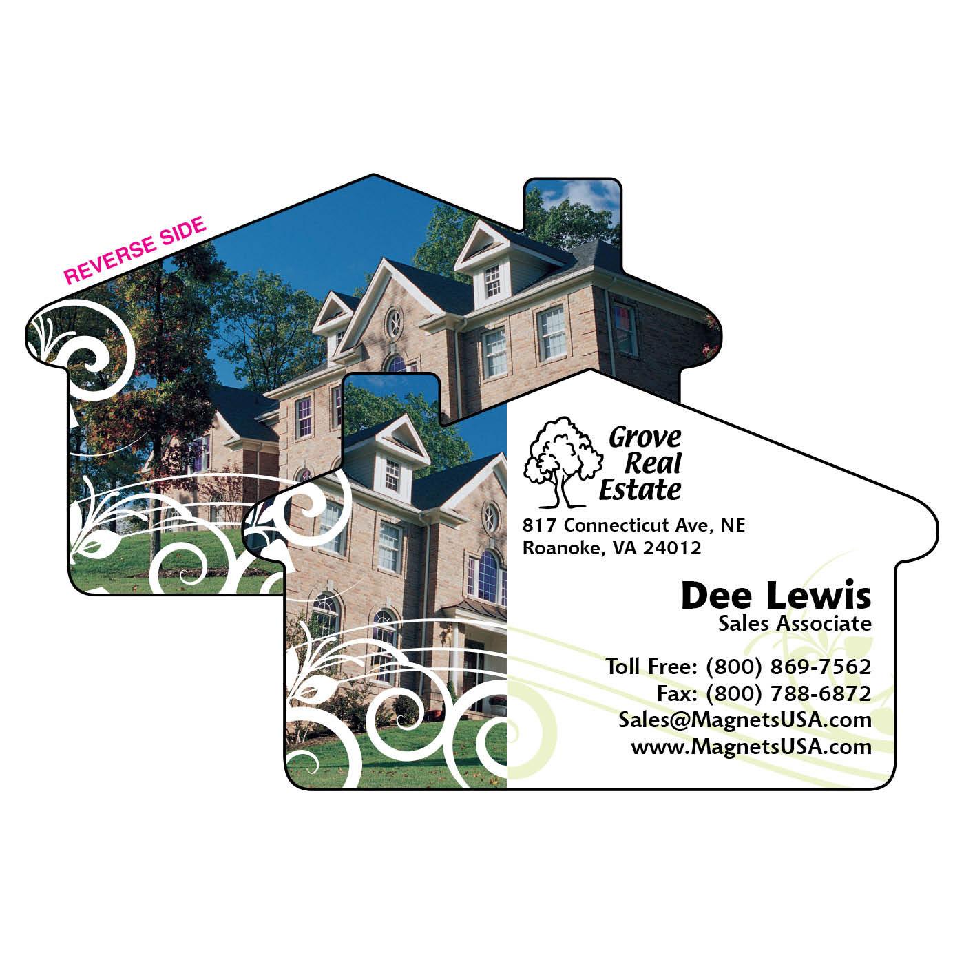 Double-Sided Card Stock Business Cards | House Swirls House-Shaped