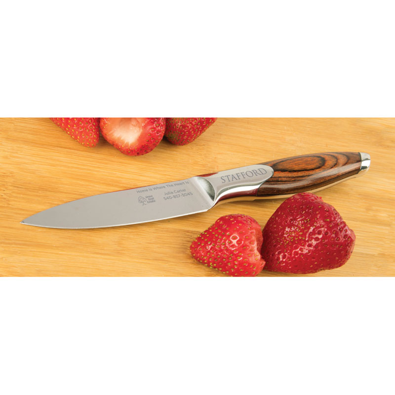 Paring knife with strawberries